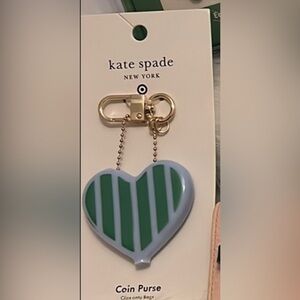 Kate Spade Gold and Green Heart Key & Card Holder